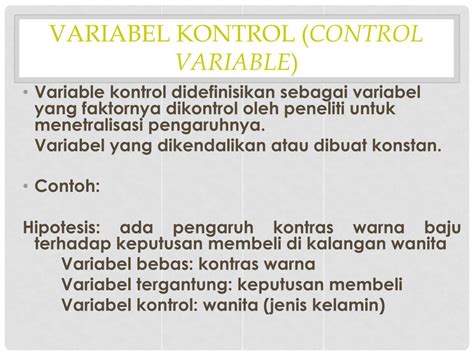Contoh Variabel Kontrol